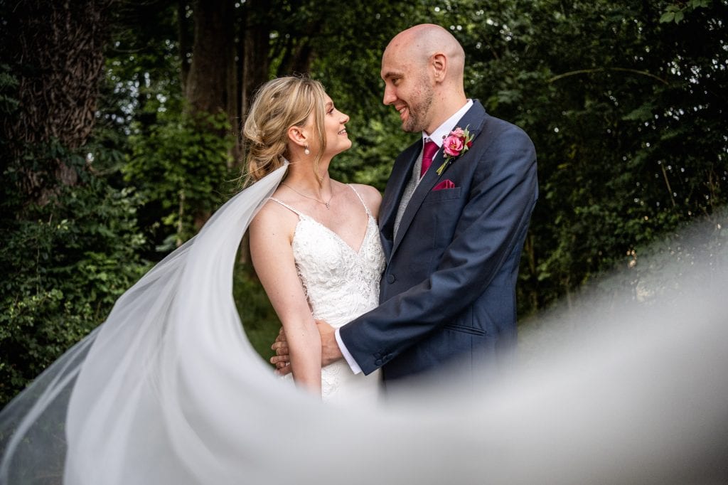 bride and groom at The Great barn ayhno