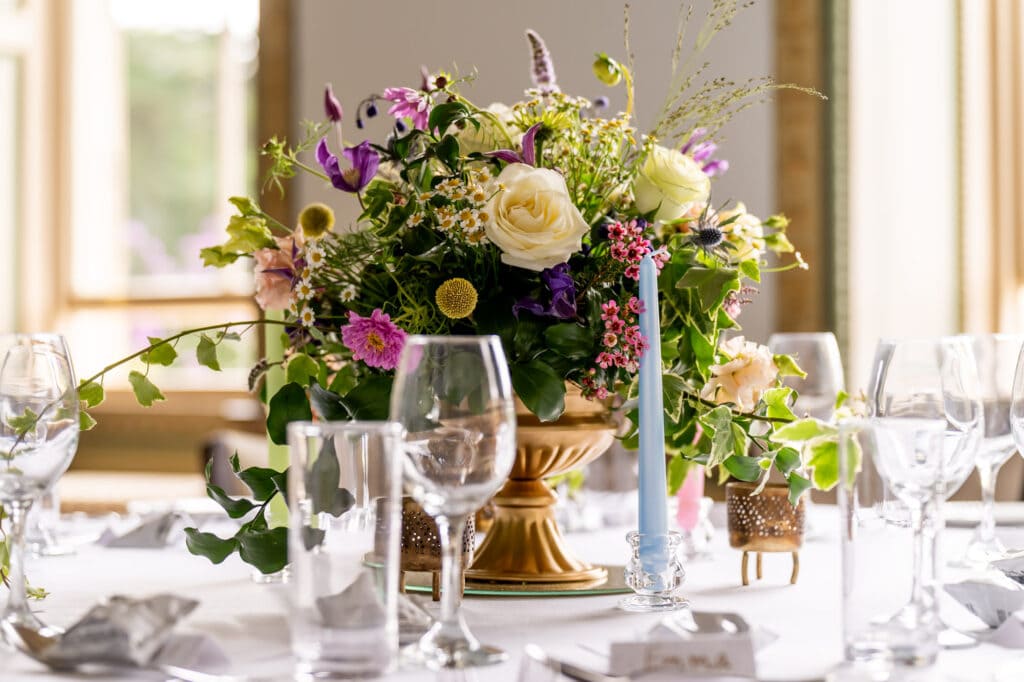 Wedding flowers at Delapre Abbey