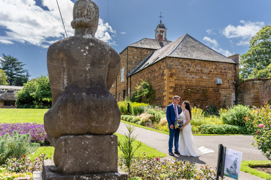 Bride and Groom Wedding photos in the Walled Garden at Delapre Abbey, Northampton
