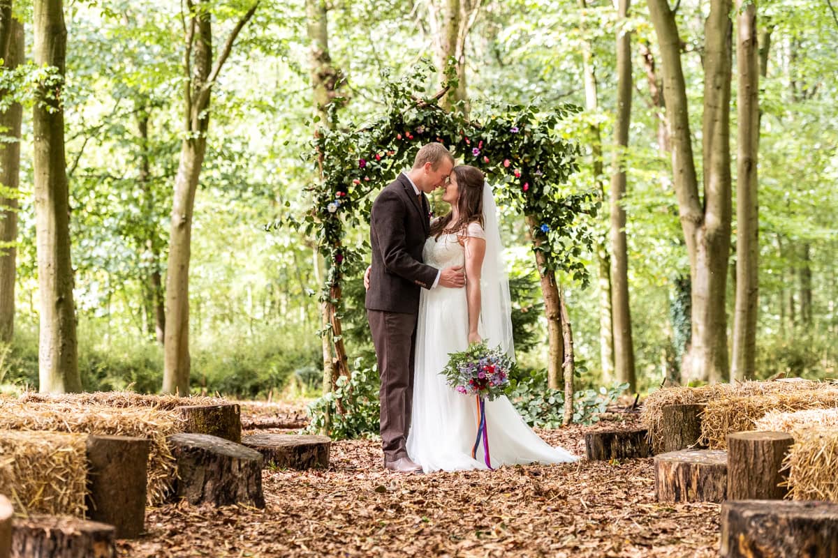 Bride and Groom Getting married in Evenley Woods, Northampton
