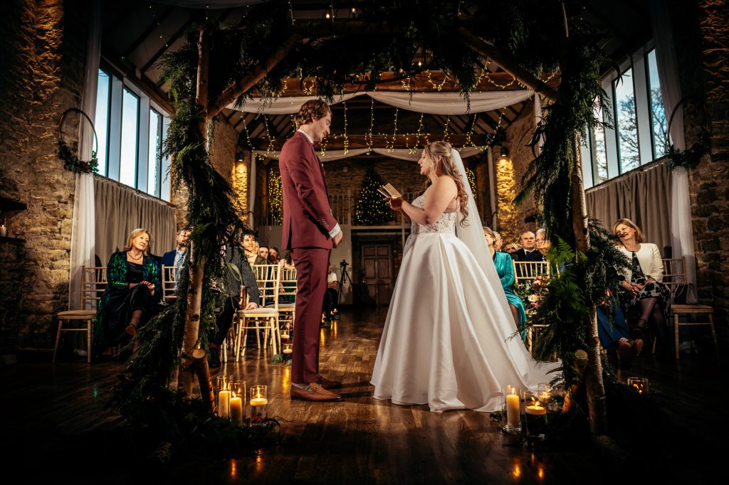winter wedding at the great barn ayhno
